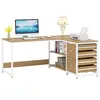 Bureau d'angle de 150 cm, bureau réversible avec tiroirs et Voir les images du produit 11