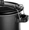 A close-up shot of the side and lid of a black slow cooker. Podgląd zdjęcia produktu