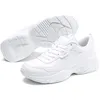 A pair of white Puma Cilia Mode sneakers are shown against a white background. One shoe is shown from the side, and the other is shown from the sole. Podgląd zdjęcia produktu