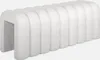 A white upholstered bench with a ribbed design. Anteprima dell’immagine prodotto