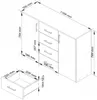 Kommode mit 4 Schubladen & 2 Türen, 110x80x35, Wohnzimmer, Produktbild-Vorschau 4
