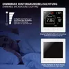 A person sleeping in bed, with images of a thermostat and its display. Anteprima dell’immagine prodotto
