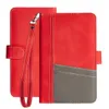 A red and gray flip wallet case for a smartphone, shown open. Produktbild-Vorschau