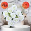 Camerazar Lot de 9 roses roses crème avec ruban décoratif Voir les images du produit 1