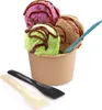 100x Eisbecher aus Pappe Kraftpapier braun Ø75mm 125 ml Produktbild-Vorschau 2