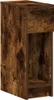 A close-up, side view of a wooden nightstand with a drawer and an open shelf. Podgląd zdjęcia produktu
