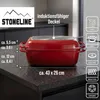 STONELINE® Bräter Schmortopf 43x26 cm Rot | mit Deckel Produktbild-Vorschau 3