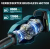 A cutaway view of a brushless motor inside a teal and black power tool, with informational text overlays. Náhľad obrázku produktu