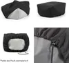 A collage of images showing a bean bag cover and a close-up of its drawstring closure. Produktbild-Vorschau