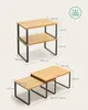Two different configurations of a two-tier shelving unit, with dimensions indicated. Produktbild-Vorschau