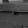 A close-up shot of a dark gray wooden surface with a small metal hook attached. Produktbild-Vorschau
