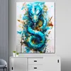 Street Art Schlange blau Leinwandbild Wandbild Kunstdruck Produktbild-Vorschau 3