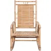 A front view of a bamboo rocking chair on a white background. Produktbild-Vorschau