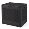 A black storage box with a rattan-like texture on a white background. Voir les images du produit