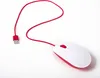 A white and red computer mouse with a red USB cable on a white background. Produktbild-Vorschau