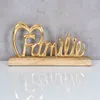Schriftzug Familie Gold L30cm Metall Mango Holz Aufsteller Produktbild-Vorschau 3