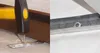 A collage of two close-up images showing the installation of screws and anchors. Produktbild-Vorschau