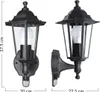 Two views of a black outdoor wall lantern with a motion sensor. Produktbild-Vorschau