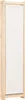 A tall, narrow, cream-colored fabric room divider is shown standing upright within a light-colored wooden frame. Voir les images du produit
