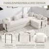 A modular sofa is shown in a living room setting, with close-up insets highlighting its features. Anteprima dell’immagine prodotto