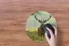 MuchoWow® Mauspad Mousepad Rothirsch - Natur - Grün 30x30 Produktbild-Vorschau 3
