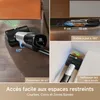 Collage of images showing a vacuum cleaner in different use cases and highlighting its features. Produktbild-Vorschau