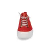 A front-facing view of a red sneaker with a white sole, set against a white background. Náhľad obrázku produktu