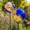 2er Set Glas Gartenkugeln Gartenstecker Blau Gelb Produktbild-Vorschau 3