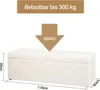 Sitzbank mit Stauraum, Schuhbank mit Sitzfläche, Teddystoff Produktbild-Vorschau 2