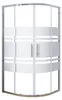 Duschspa 80x80x185cm Duschkabine Streifenglas Schiebetür Produktbild-Vorschau 1