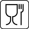 A black and white icon representing a wine glass and a fork inside a square border. Anteprima dell’immagine prodotto