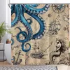 Rideau de douche imperméable Océan Pieuvre Pirate Carte au Voir les images du produit 1