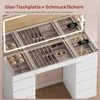 WOLTU Schminktisch mit Beleuchtung, Glasplatte und Spiegel, Produktbild-Vorschau 7