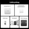 A collage of product components and accessories for a mini PC, presented in a grid layout with German text labels. Produktbild-Vorschau
