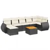 Design 8-tlg. Garten-Sofagarnitur mit Kissen Schwarz Poly Produktbild-Vorschau 2