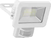 A white LED floodlight with a motion sensor is shown against a white background. Produktbild-Vorschau