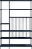 A dark blue metal shelving unit with multiple open shelves. Náhled obrázku produktu