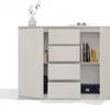 A white chest of drawers with a plant on top. Podgląd zdjęcia produktu