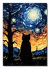 Wallario Poster - Katze im Sternenlicht, Kunstdruck Größe: Produktbild-Vorschau 1