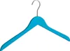 A blue clothes hanger with a silver hook against a white background. Produktbild-Vorschau
