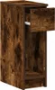 A close-up view of a wooden nightstand with an open drawer. Podgląd zdjęcia produktu