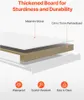 Diagram showing the layers of a thickened board for sturdiness and durability, with icons for waterproof, scratch-resistant, and easy to clean features. Náhled obrázku produktu