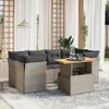 The Living Store 7-tlg. Garten-Sofagarnitur mit Kissen Grau Produktbild-Vorschau 2