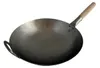 WOK PFANNE 40 cm runder Boden (Gas) mit Holzstiel und Produktbild-Vorschau 1