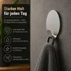 12 Edelstahl Handtuchhaken Klebehaken Wandhaken Bad Küche Produktbild-Vorschau 5