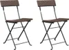 vidaXL Chaises de bistrot 2 pcs. Pliable Marron Poly rotin Voir les images du produit 1
