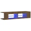 The Living Store TV-Schrank mit LED-Leuchten Braun Produktbild-Vorschau 2