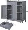 A diagram of a gray cabinet with dimensions indicated by text and lines. Produktbild-Vorschau