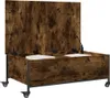 vidaXL Table basse à roulettes chêne fumé 91x55x34 cm Bois Voir les images du produit 5