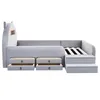 Lit enfant 90x200 cm avec veilleuse et port USB, lit simple Voir les images du produit 6